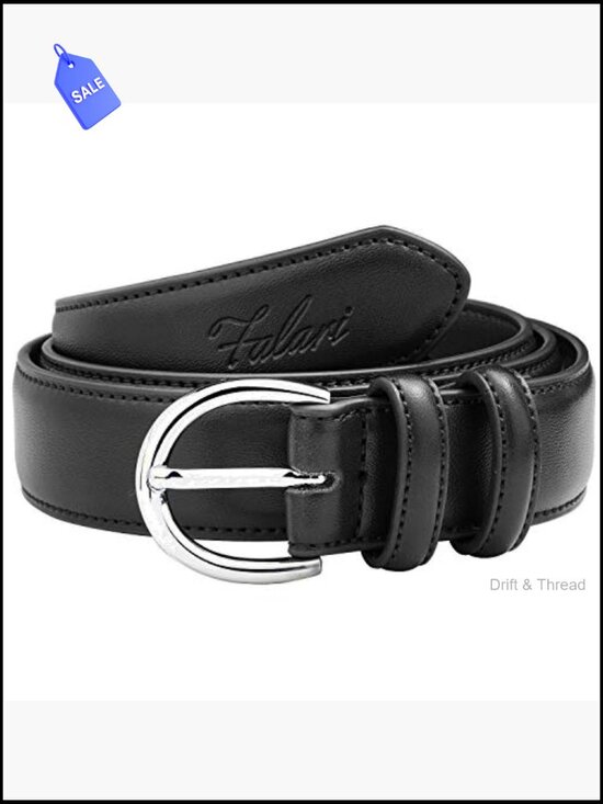 Genuine Leather Dress Belt with Single Prong Buckle, 1.1\